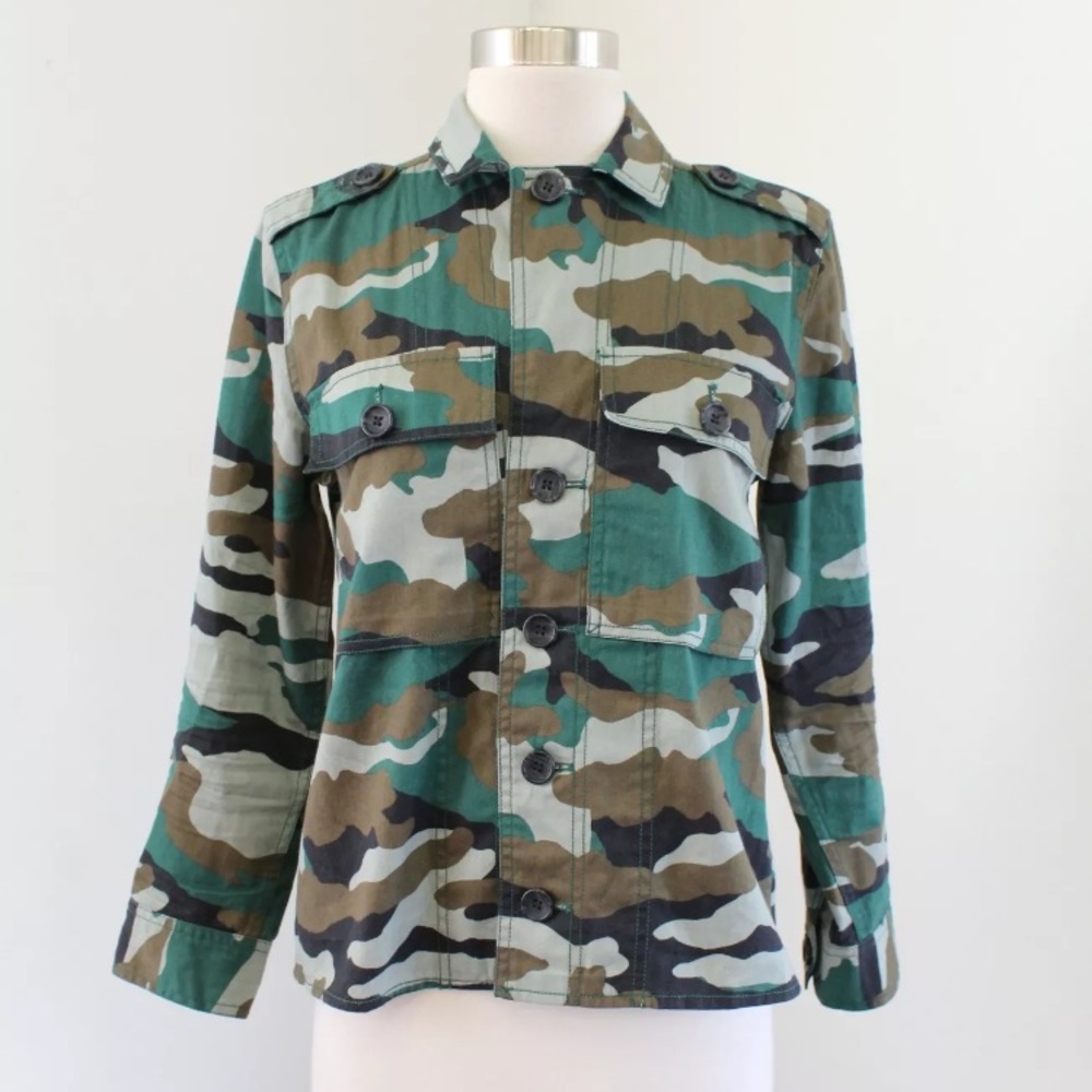 J Crew Camouflage Utility Shirt Jacket - Picture 1 of 6